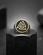Anillo Acero Color Plata Vikingo Valknut Nórdico Para Hombre - Miniatura 7