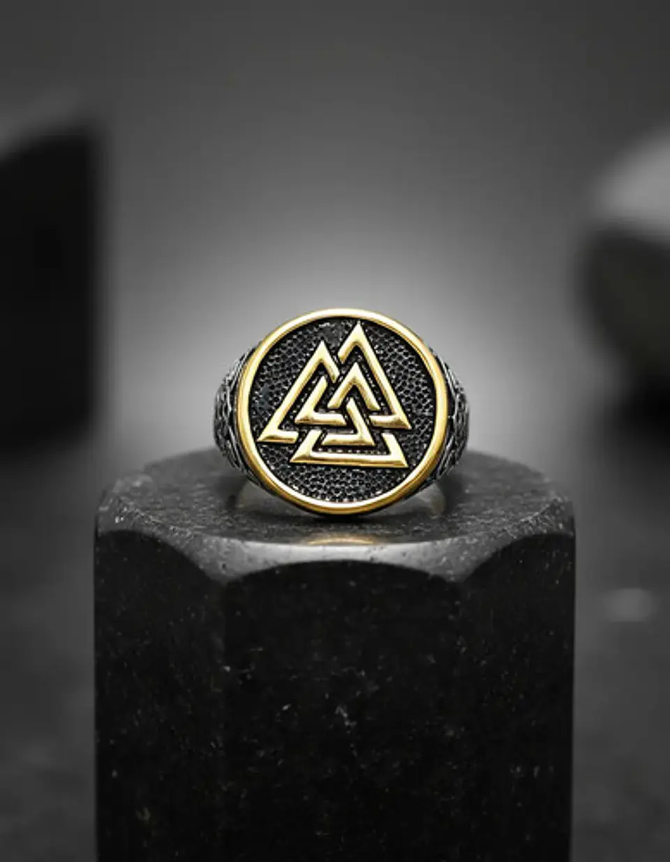 Anillo Acero Color Plata Vikingo Valknut Nórdico Para Hombre 7