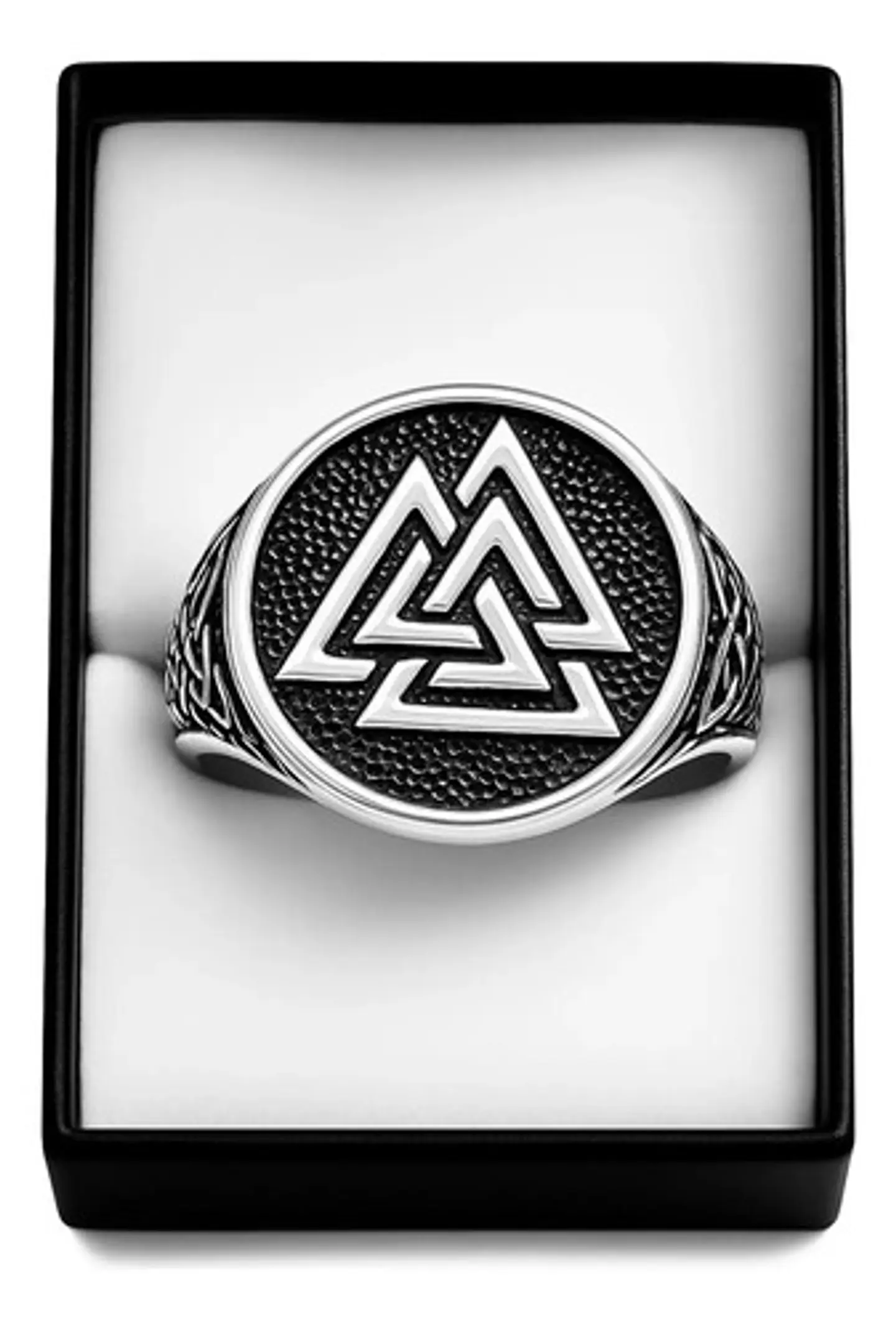 Anillo Acero Color Plata Vikingo Valknut Nórdico Para Hombre 13