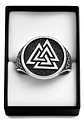 Anillo Acero Color Plata Vikingo Valknut Nórdico Para Hombre - Miniatura 13