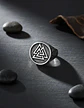 Anillo Acero Color Plata Vikingo Valknut Nórdico Para Hombre - Miniatura 17