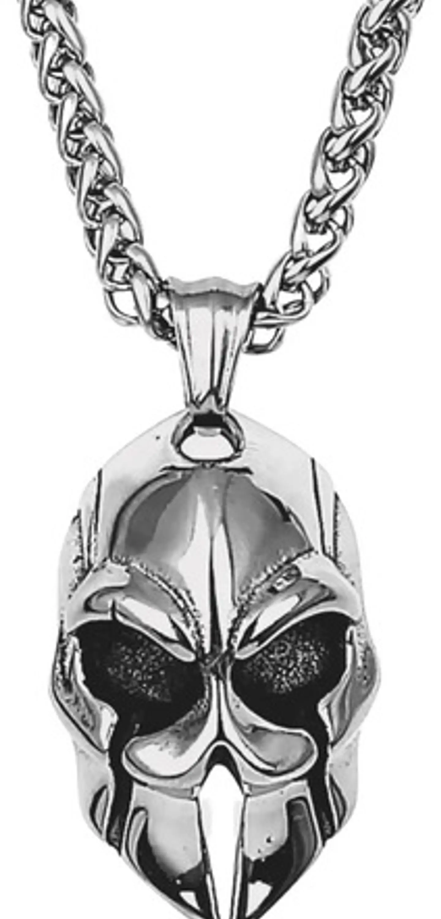 Collar Casco Espartano Guerrero De Acero Color Plata Hombre 1