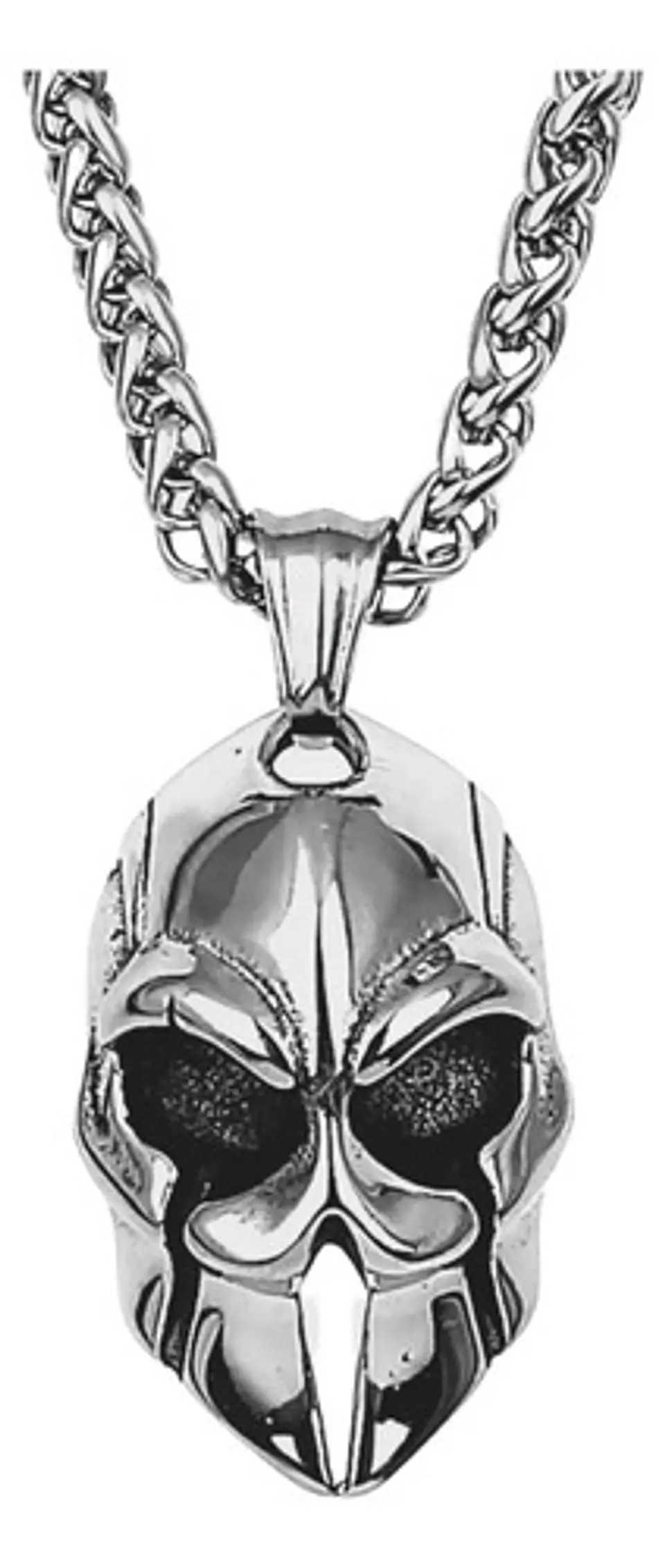 Collar Casco Espartano Guerrero De Acero Color Plata Hombre 1