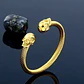 Pulsera Brazalete Acero Color Oro Cráneo Calavera Hombre - Miniatura 3