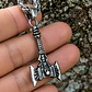 Collar Vikingo En Acero Para Hombre Mujer Dije Hacha Cráneo - Miniatura 4