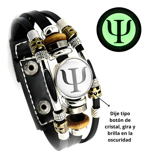 Pulsera Manilla Cuero Profesión Psicología Para Hombre Mujer