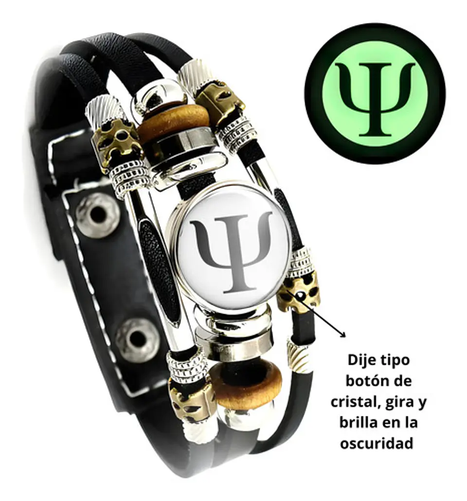 Pulsera Manilla Cuero Profesión Psicología Para Hombre Mujer 2