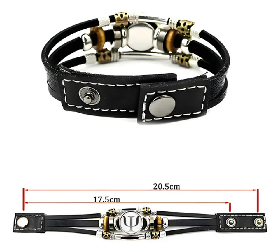 Pulsera Manilla Cuero Profesión Psicología Para Hombre Mujer 3