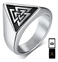 Anillo Acero Color Plata Nordico Vikingo Valknut Para Hombre - Miniatura 1
