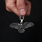 Collar Dije Y Cadena Cuervo Vikingo Acero Color Plata Hombre - Miniatura 4