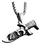 Collar Para Hombres Con Dije Navaja Cráneo Calavera Cuchillo Plateado - Miniatura 1
