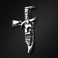 Collar Para Hombres Con Dije Navaja Cráneo Calavera Cuchillo Plateado - Miniatura 5