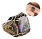 Anillo Color Plata Estilo Árabe Piedra Vintage Hombre Mujer - Miniatura 1