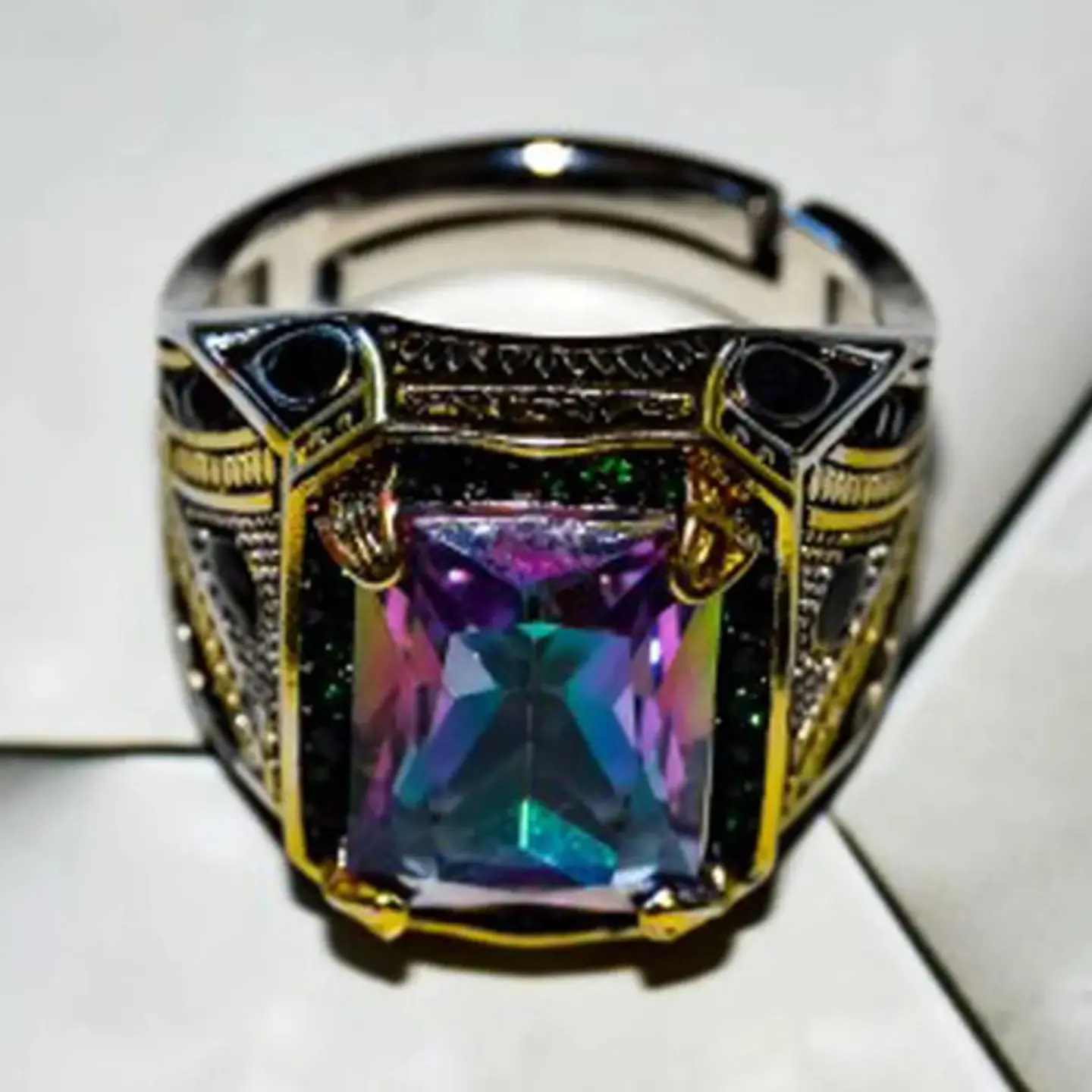 Anillo Color Plata Estilo Árabe Piedra Vintage Hombre Mujer 2