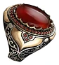 Anillo Color Plata Estilo Árabe Piedra Vintage Hombre Mujer - Miniatura 7