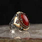 Anillo Color Plata Estilo Árabe Piedra Vintage Hombre Mujer - Miniatura 9