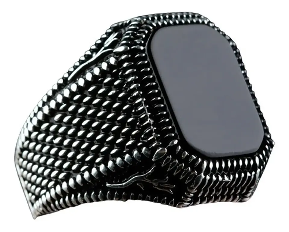 Anillo Color Plata Estilo Árabe Piedra Vintage Hombre Mujer 11