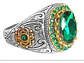 Anillo Color Plata Estilo Árabe Piedra Vintage Hombre Mujer - Miniatura 15