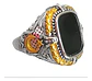 Anillo Color Plata Estilo Árabe Piedra Vintage Hombre Mujer - Miniatura 16