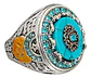 Anillo Color Plata Estilo Árabe Piedra Vintage Hombre Mujer - Miniatura 17