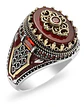 Anillo Color Plata Estilo Árabe Piedra Vintage Hombre Mujer - Miniatura 21