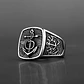 Anillo Acero Color Plata Ancla Militar Marina Marinos Hombre - Miniatura 5