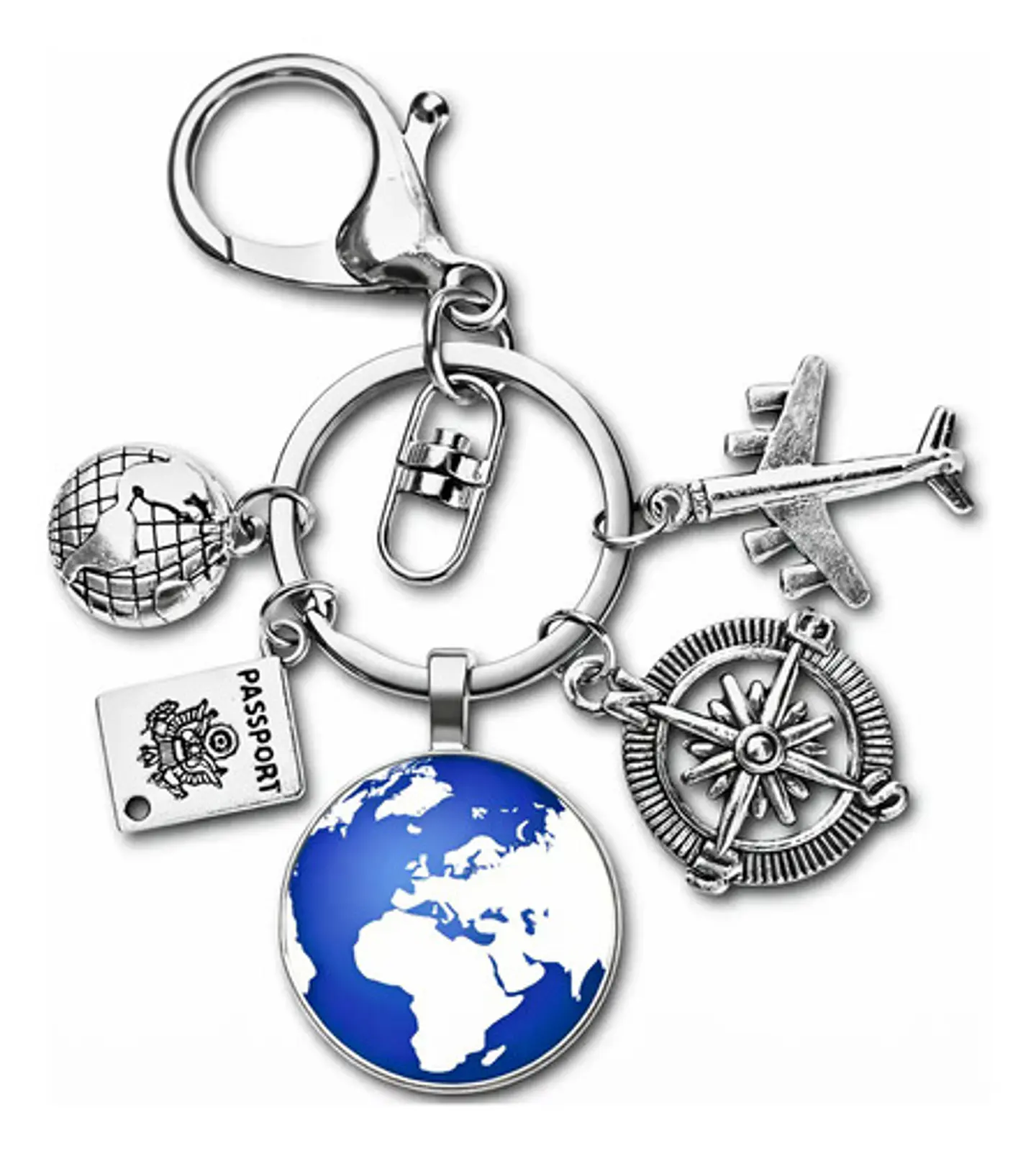 Llavero Cúpula De Cristal Mapa Del Mundo Para Hombre Mujer 1