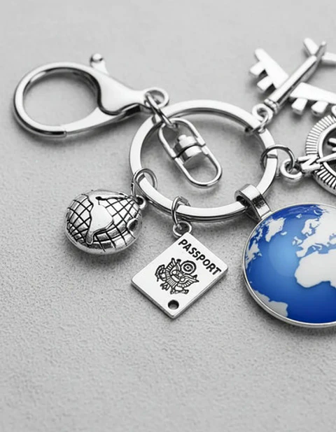 Llavero Cúpula De Cristal Mapa Del Mundo Para Hombre Mujer