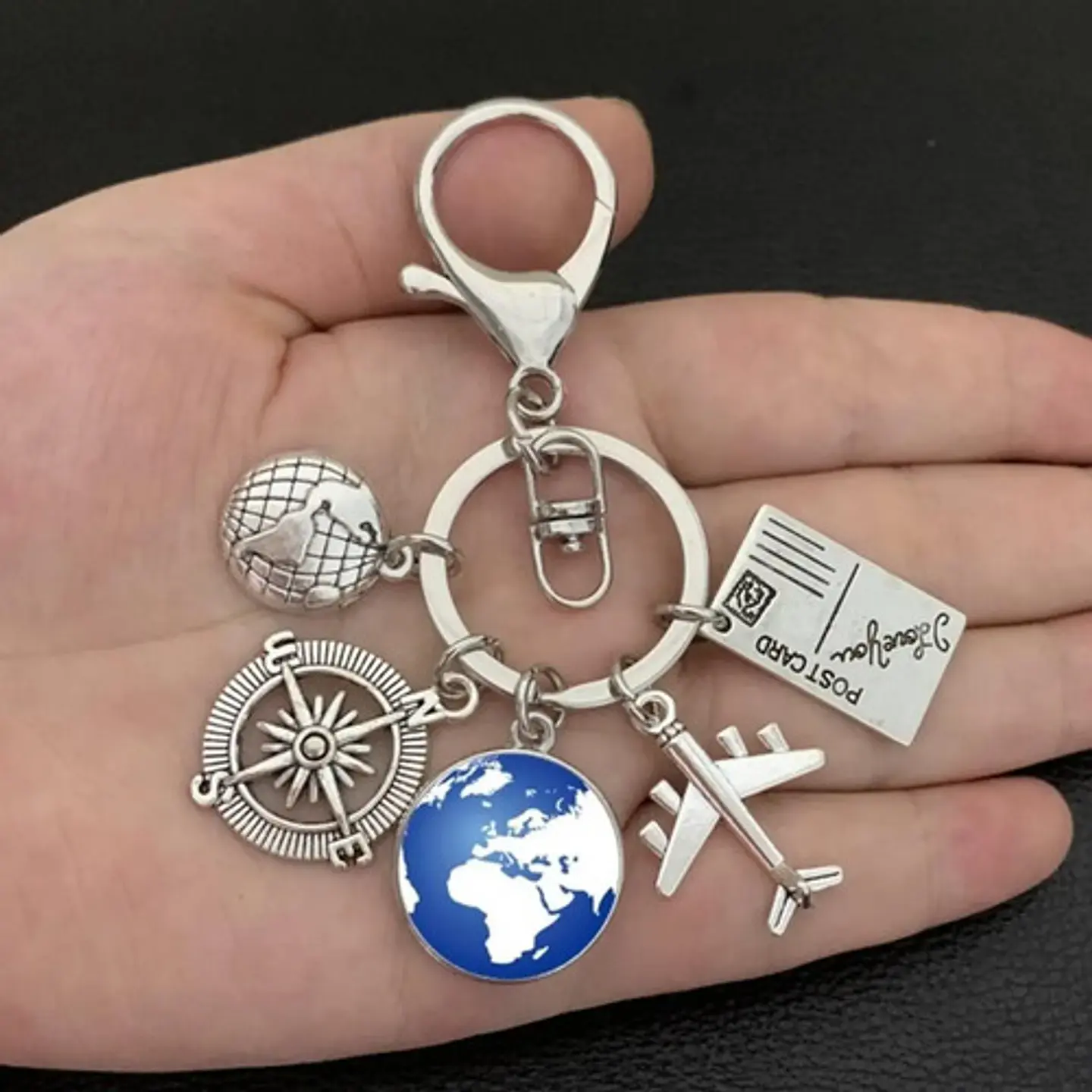 Llavero Cúpula De Cristal Mapa Del Mundo Para Hombre Mujer 5