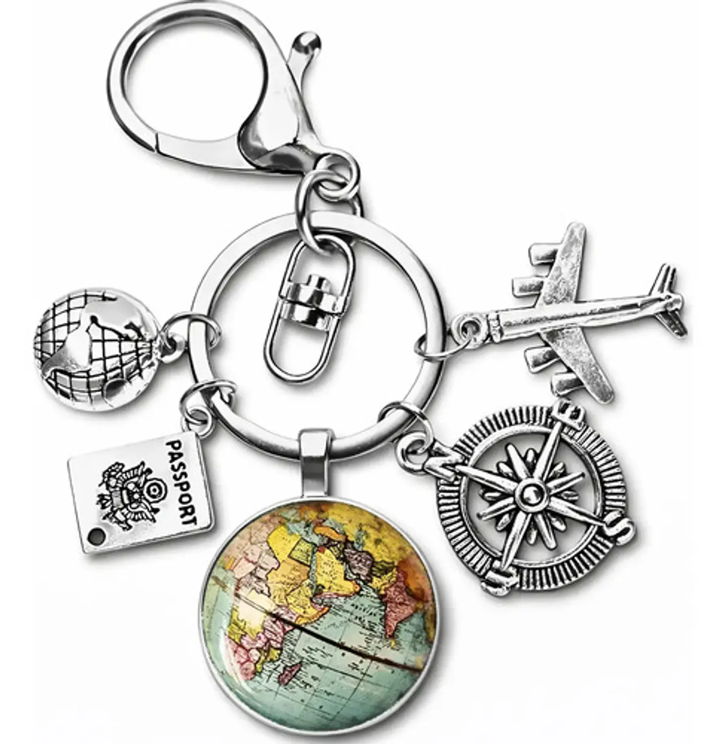 Llavero Cúpula De Cristal Mapa Del Mundo Para Hombre Mujer 7