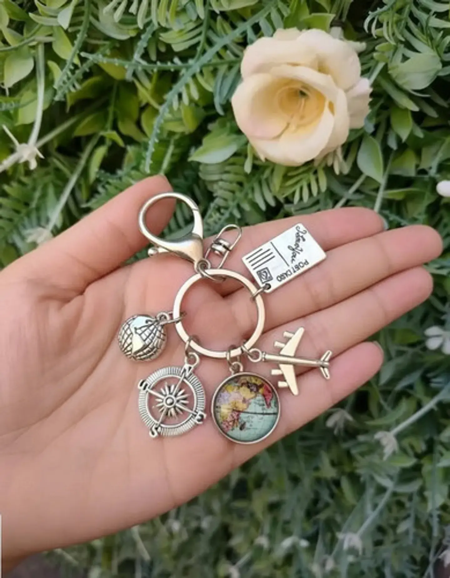 Llavero Cúpula De Cristal Mapa Del Mundo Para Hombre Mujer 13