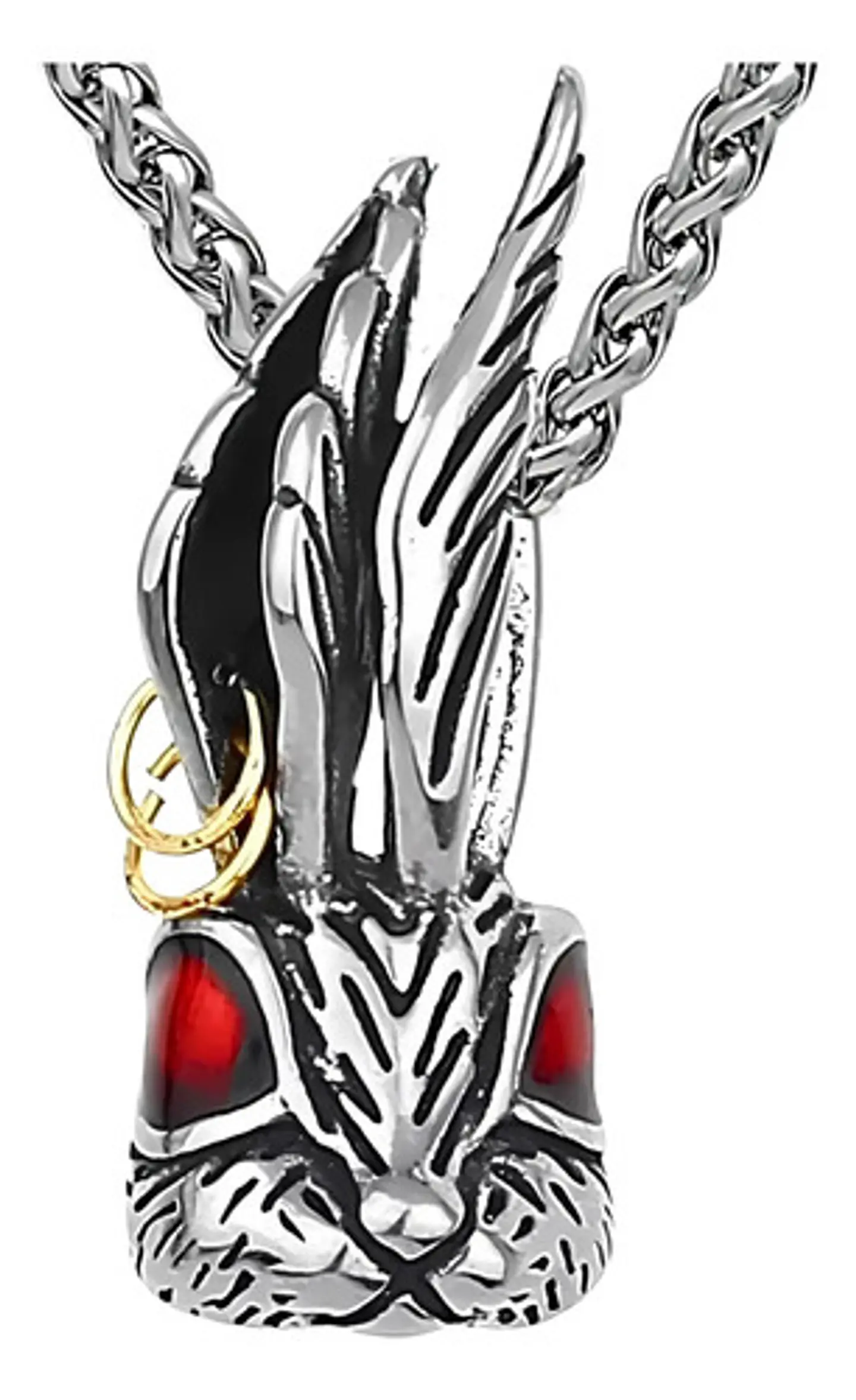 Collar Hombre Y Mujer Con Dije Cabeza De Conejo Color Plata Plateado 1