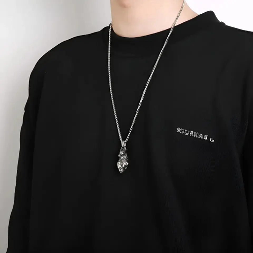 Collar Para Hombre Mujer Con Dije Anubis Dios Antiguo Egipto Plateado 10