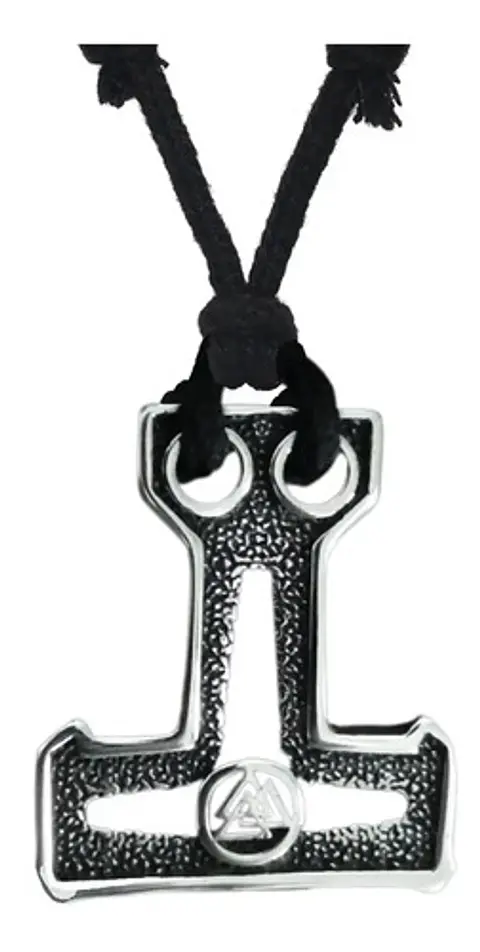 Collar Dije Color Plata Vikingo Martillo Thor Mjolnir Hombre Plateado