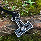 Collar Dije Color Plata Vikingo Martillo Thor Mjolnir Hombre Plateado - Miniatura 3