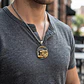 Collar Vikingo Dorado En Acero Para Hombre Dije Lobo Fenrir - Miniatura 2