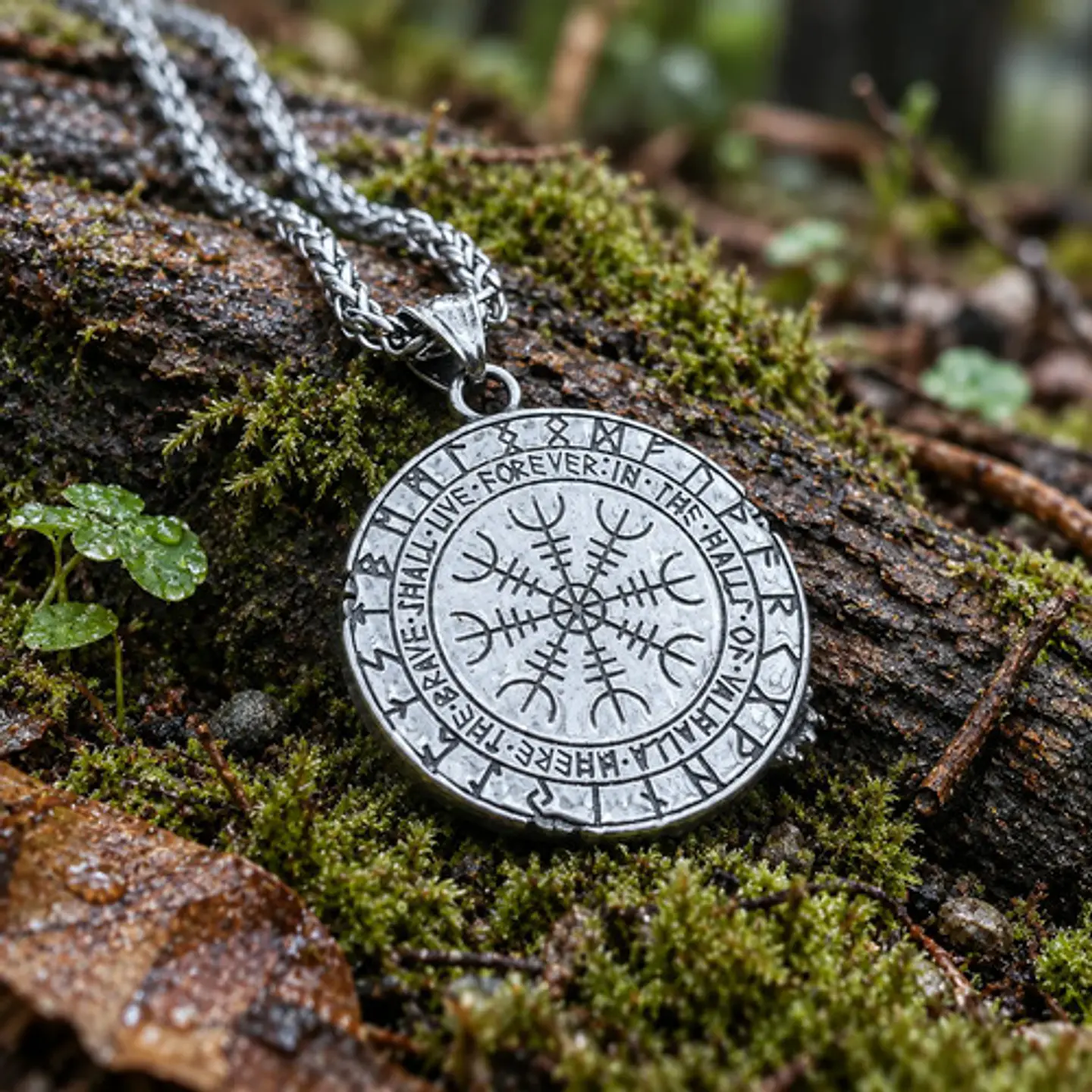 Collar Vikingo Dorado En Acero Para Hombre Dije Lobo Fenrir 6