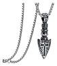 Collar Dije Punta Flecha Cruzada Acero Color Plata Hombre - Miniatura 1