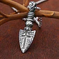 Collar Dije Punta Flecha Cruzada Acero Color Plata Hombre - Miniatura 10