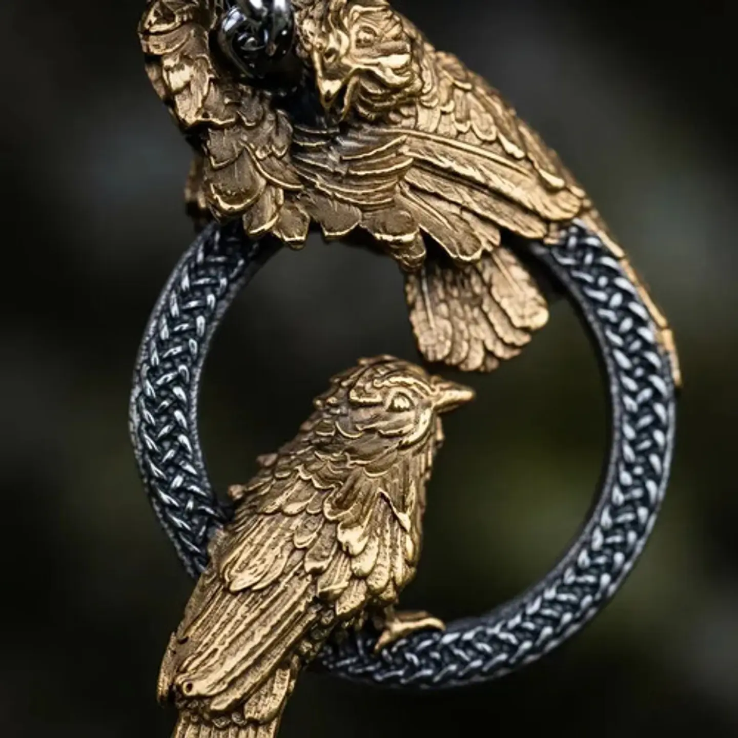 Collar Vikingo En Acero Para Hombres Dije Cuervos De Odin 8