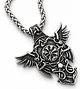 Collar Vikingo Para Hombres Dije Cuervos Brújula Vegvisir - Miniatura 1