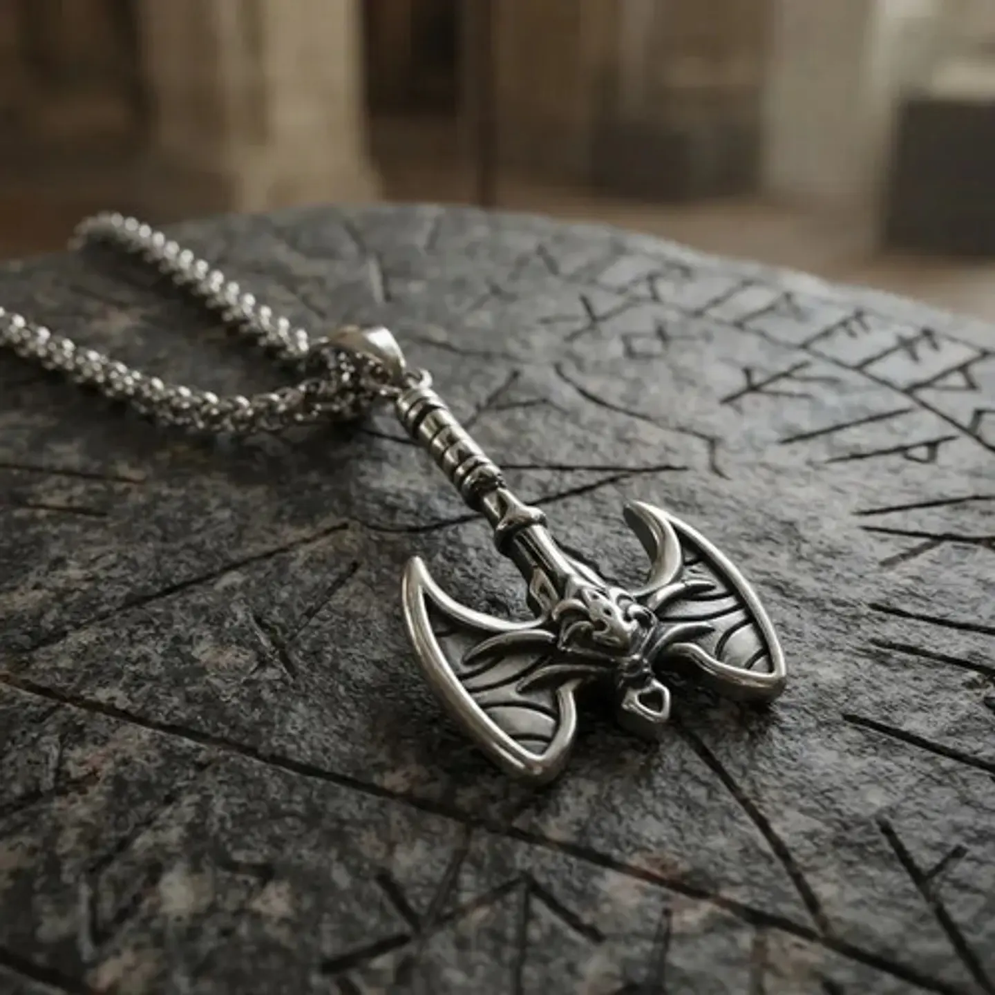 Collar Vikingo Para Hombres Dije Hacha Gótica Neopaganismo 2