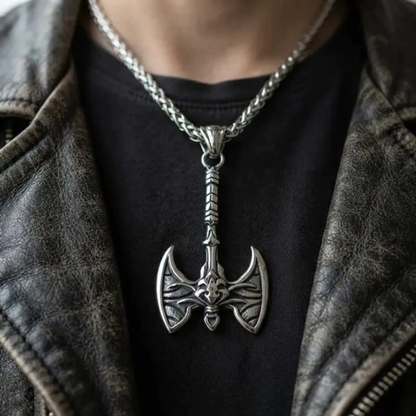 Collar Vikingo Para Hombres Dije Hacha Gótica Neopaganismo 3