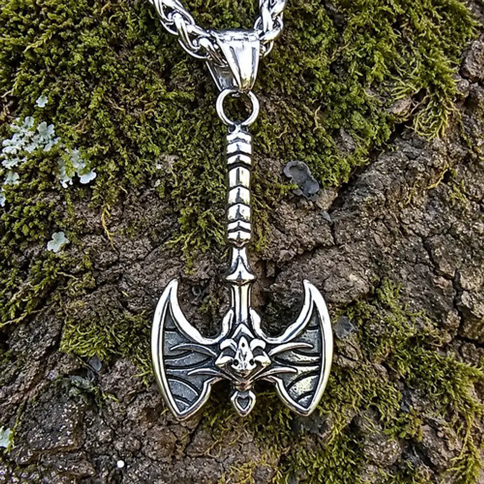 Collar Vikingo Para Hombres Dije Hacha Gótica Neopaganismo 6