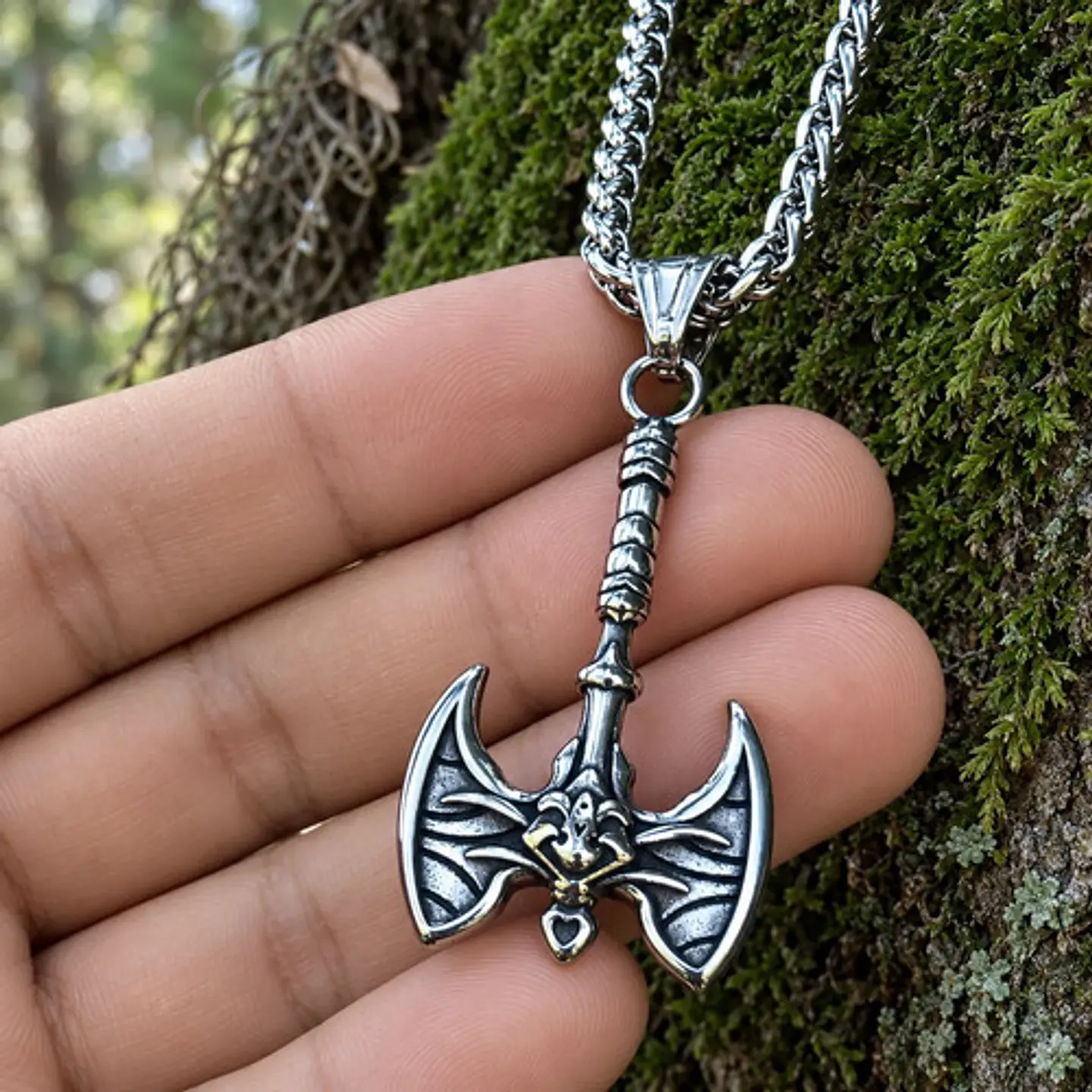 Collar Vikingo Para Hombres Dije Hacha Gótica Neopaganismo 7