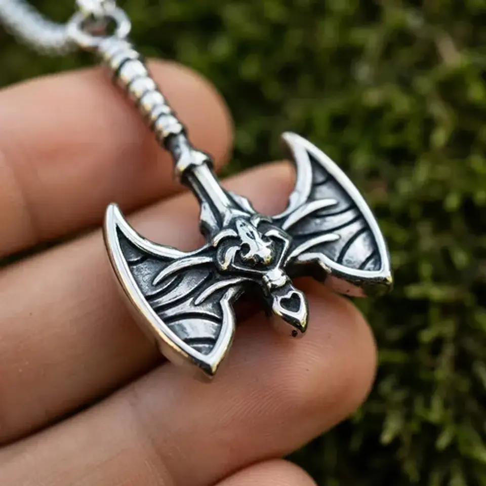 Collar Vikingo Para Hombres Dije Hacha Gótica Neopaganismo 8