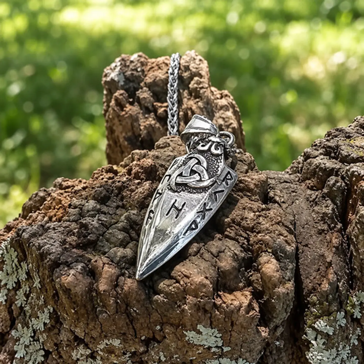 Collar Vikingo Para Hombres Dije Odin's Spear Rune Gungnir 6