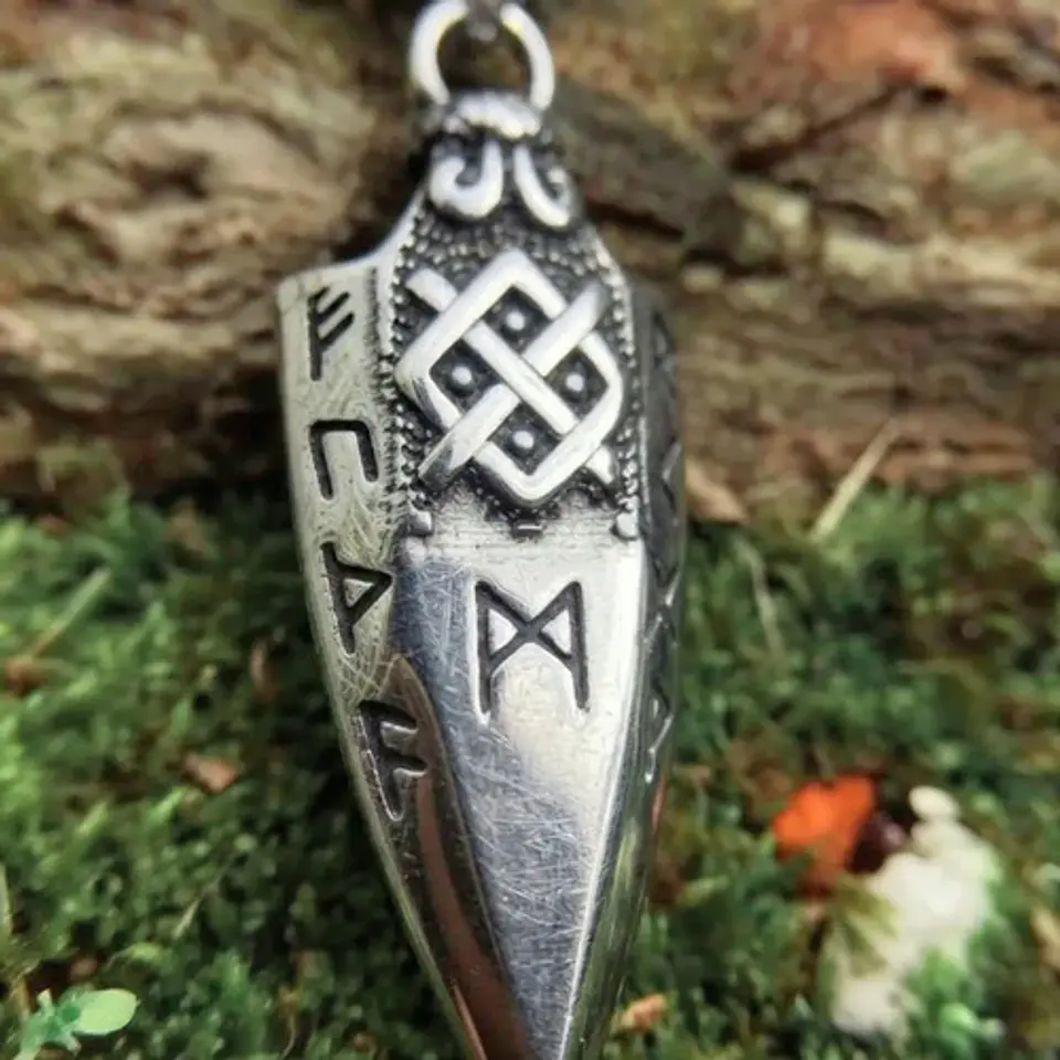 Collar Vikingo Para Hombres Dije Odin's Spear Rune Gungnir 8