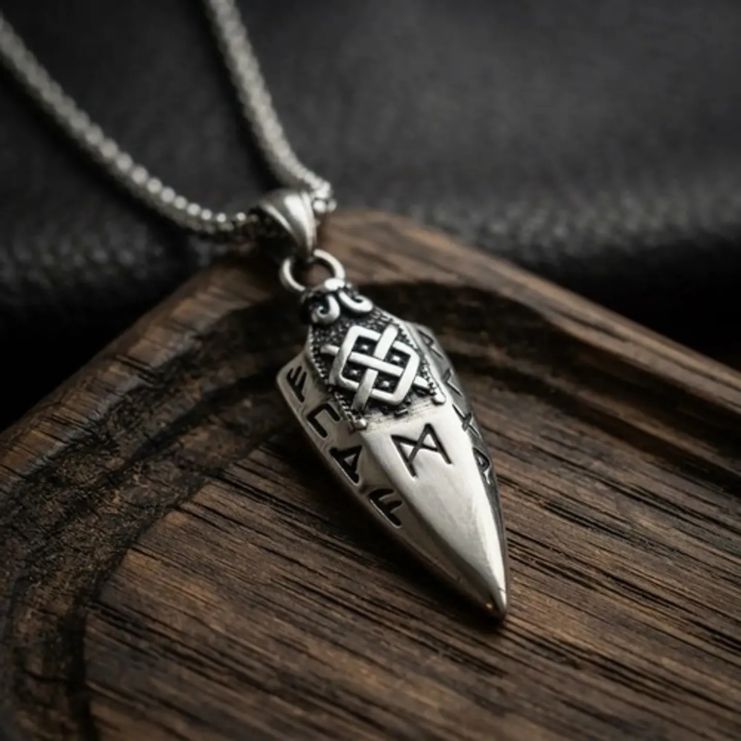 Collar Vikingo Para Hombres Dije Odin's Spear Rune Gungnir 12