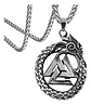 Collar Para Hombre Con Dije Ouroboros Dragón Valknut Vikingo Plateado - Miniatura 1